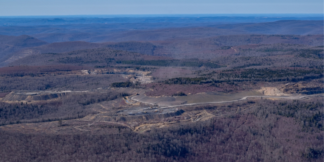An aerial photo of the Rocky Run Surface Mine