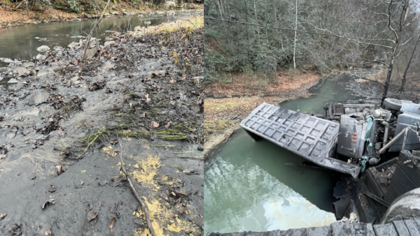 A coal truck crashed into Pinnacle Creek