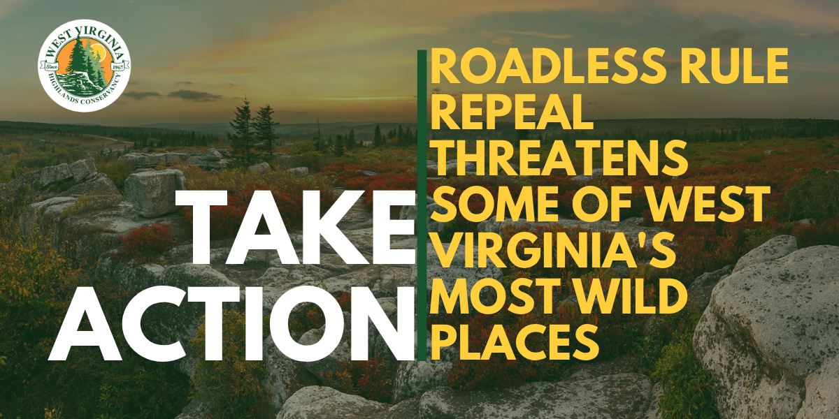 Take Action. Roadless Rule repeal threatens some of West Virginia's most wild places